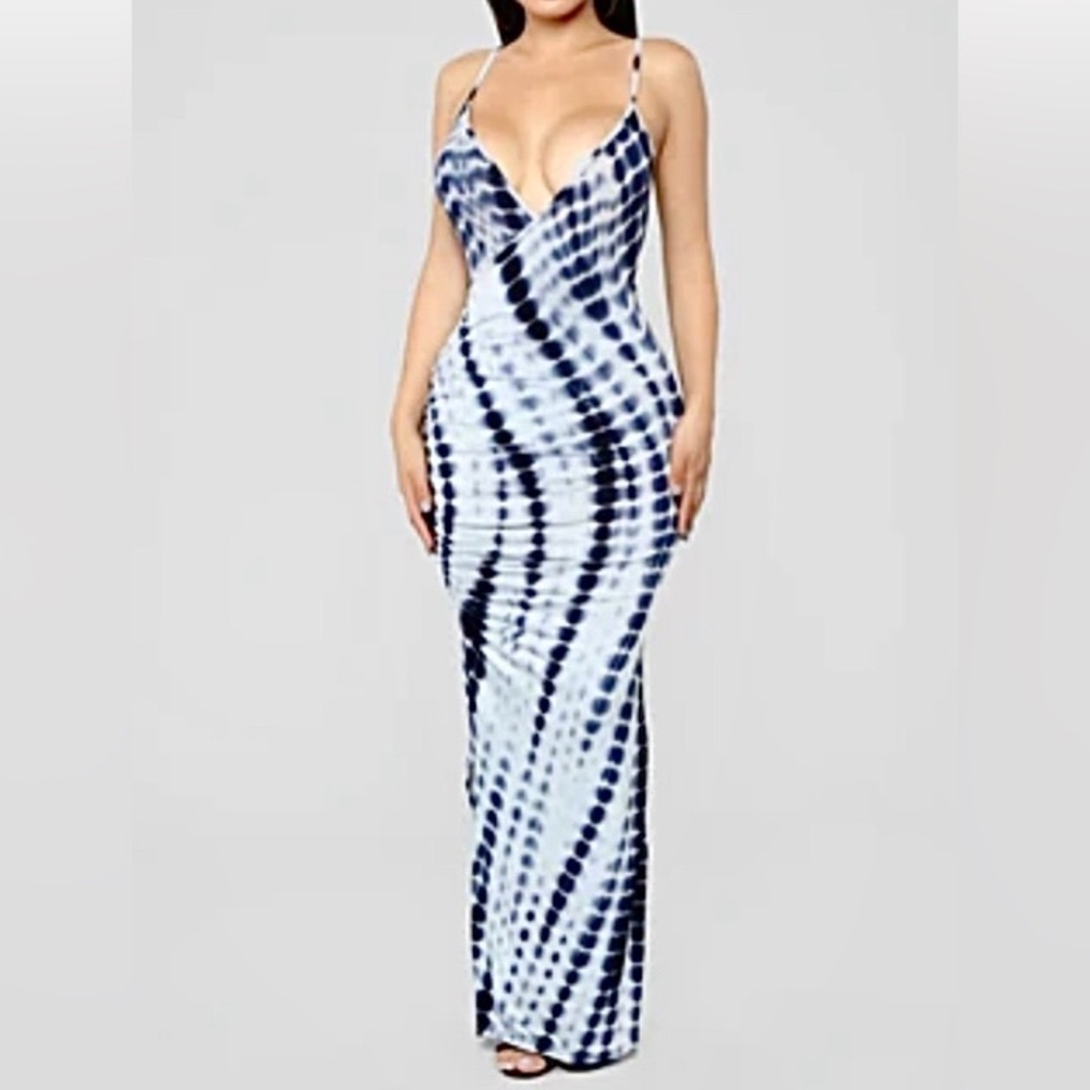 Heart Hips Navy Tie-Dye Maxi Dress